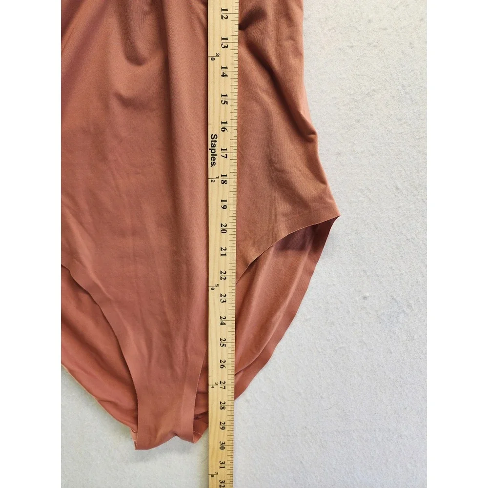 Knix Women‎ XL Front Tie Cutout One Piece Swimsuit Rust Brown V-Neck Swimwear